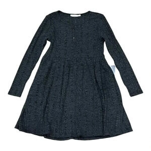 Lush Black Heather Knit Tier Mini Dress XS